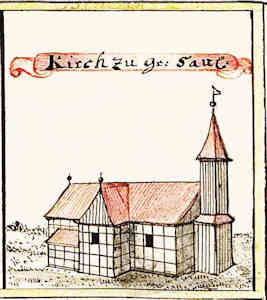 Kirch zu Gr: Saul - Koci, widok oglny